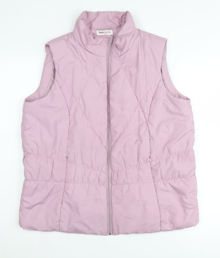 Bonmarché Women's Pink Sleeveless Puffer Waistcoat M
