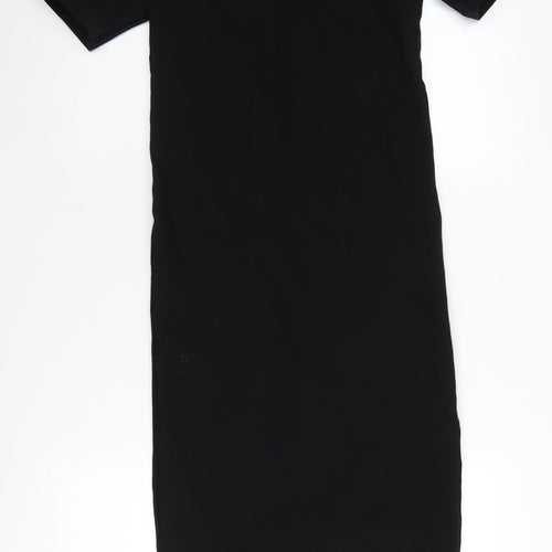 Stradivarius Women's Black Midi Sheath Dress Size L