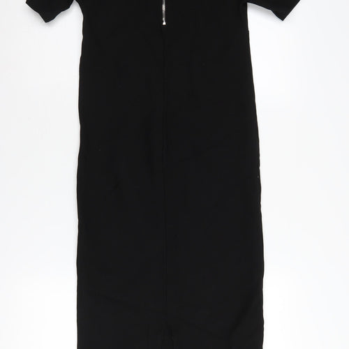 Stradivarius Women's Black Midi Sheath Dress Size L