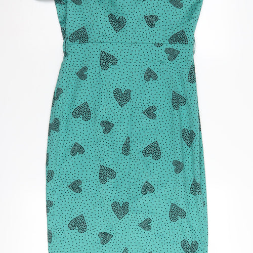 River Island Women's Green Midi Wrap Dress Size 8