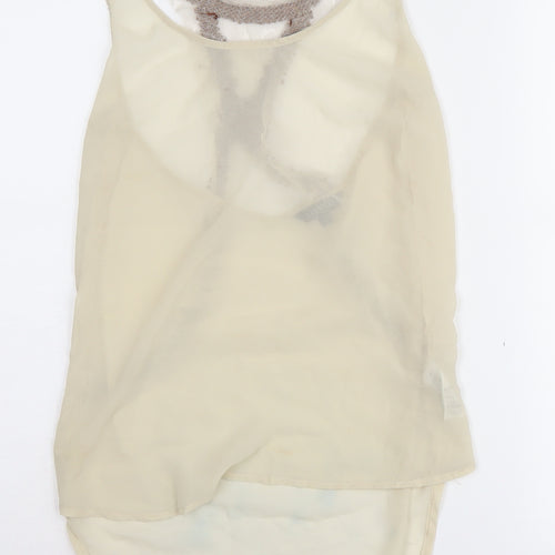 Marks and Spencer Women's Beige Beaded Camisole - Size 6