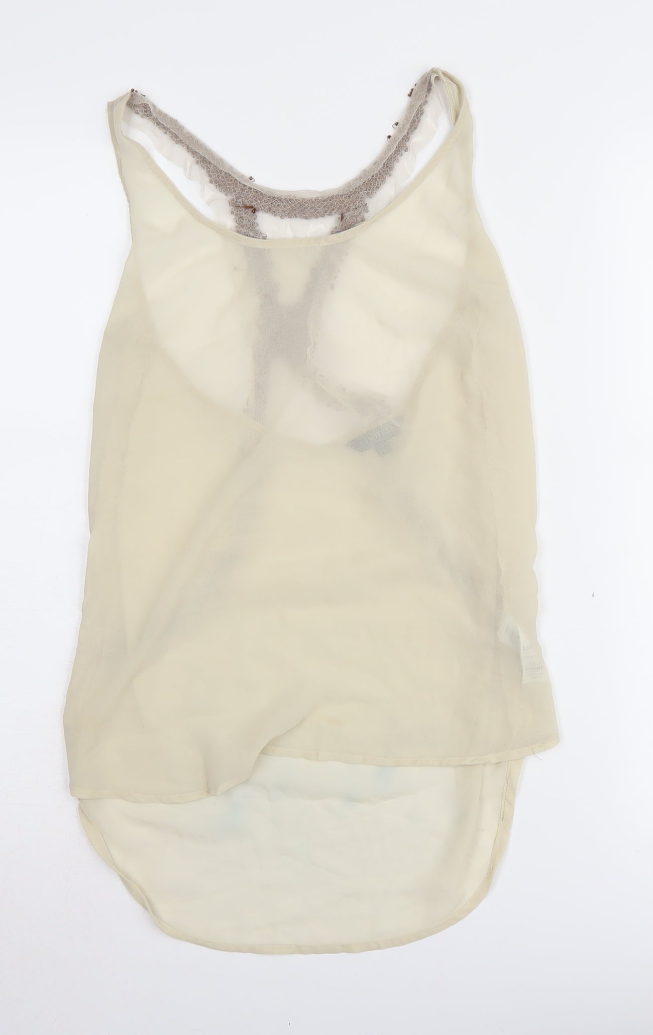 Marks and Spencer Women's Beige Beaded Camisole - Size 6