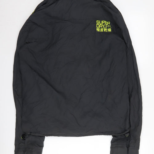 Superdry Men's Black Bomber Jacket Size L - Casual Style