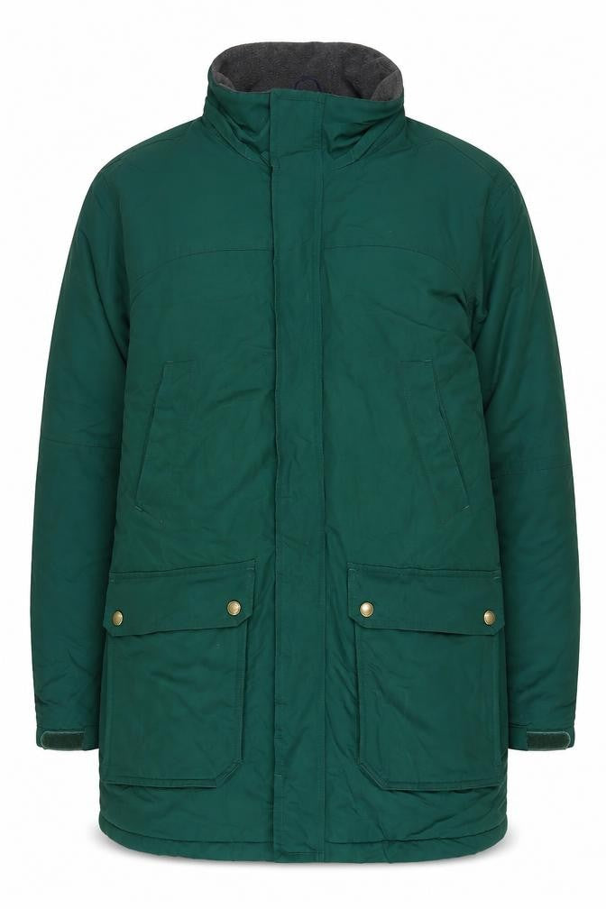 Front view of Lands' End Men's Green Hooded Parka M