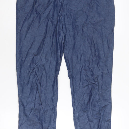 Marks and Spencer Women's Blue Cropped Denim Trousers, Size 8