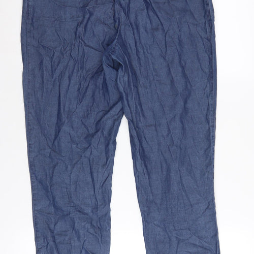 Marks and Spencer Women's Blue Cropped Denim Trousers, Size 8