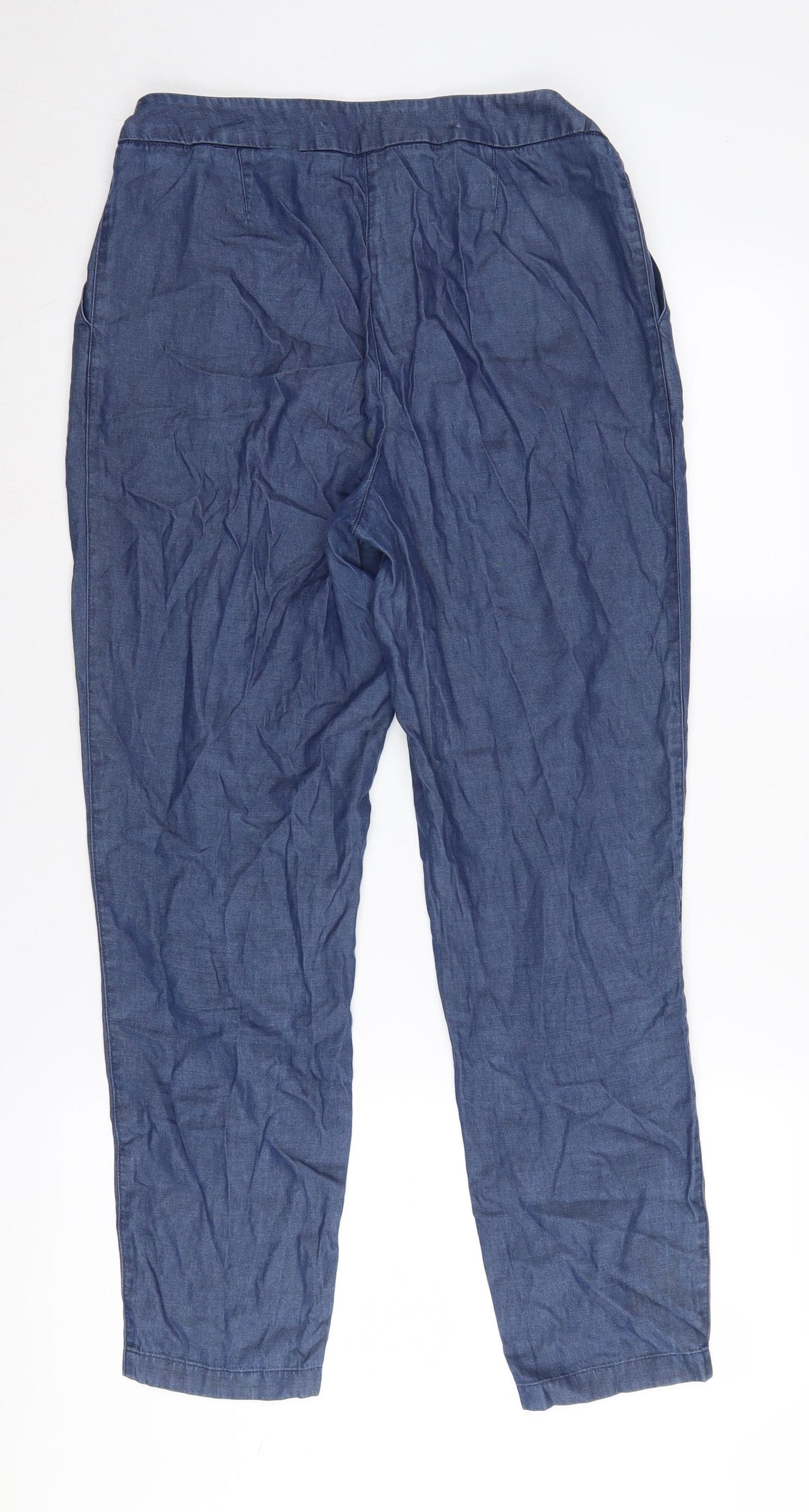 Marks and Spencer Women's Blue Cropped Denim Trousers, Size 8