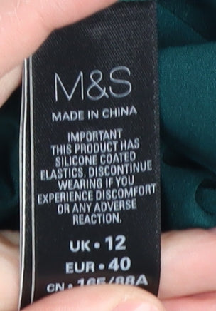 Marks and Spencer Women's Green A-Line Strapless Dress