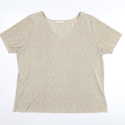 Marks & Spencer Women Beige V-Neck Top
