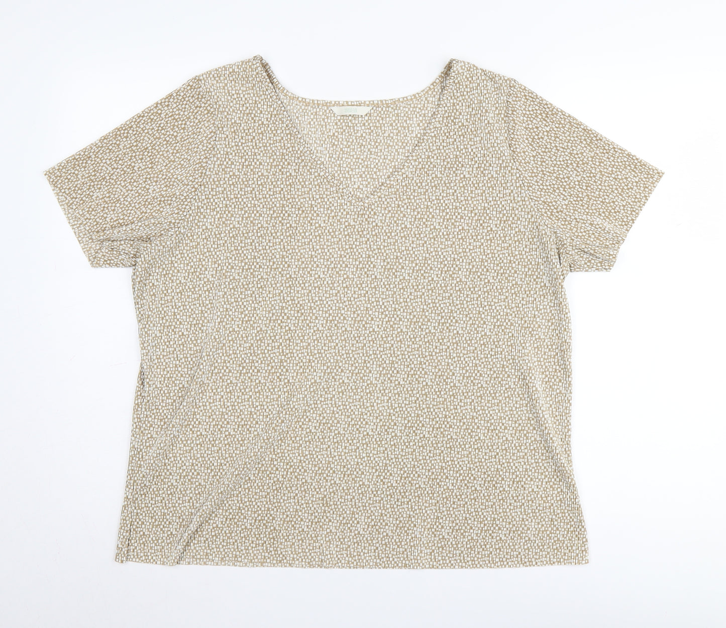 Marks & Spencer Women Beige V-Neck Top
