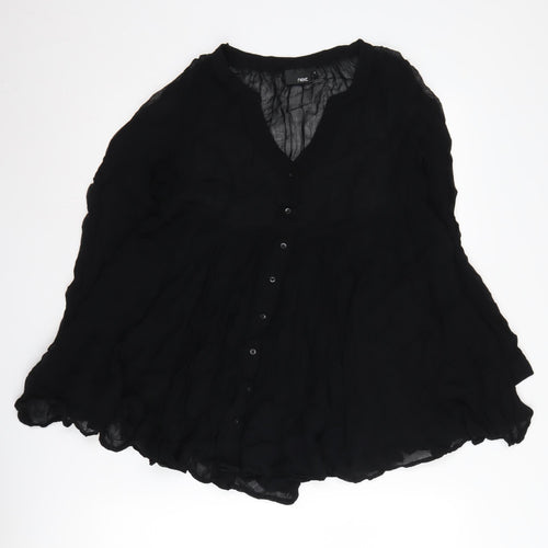Next Women's Black Viscose Blouse Size 12 Casual