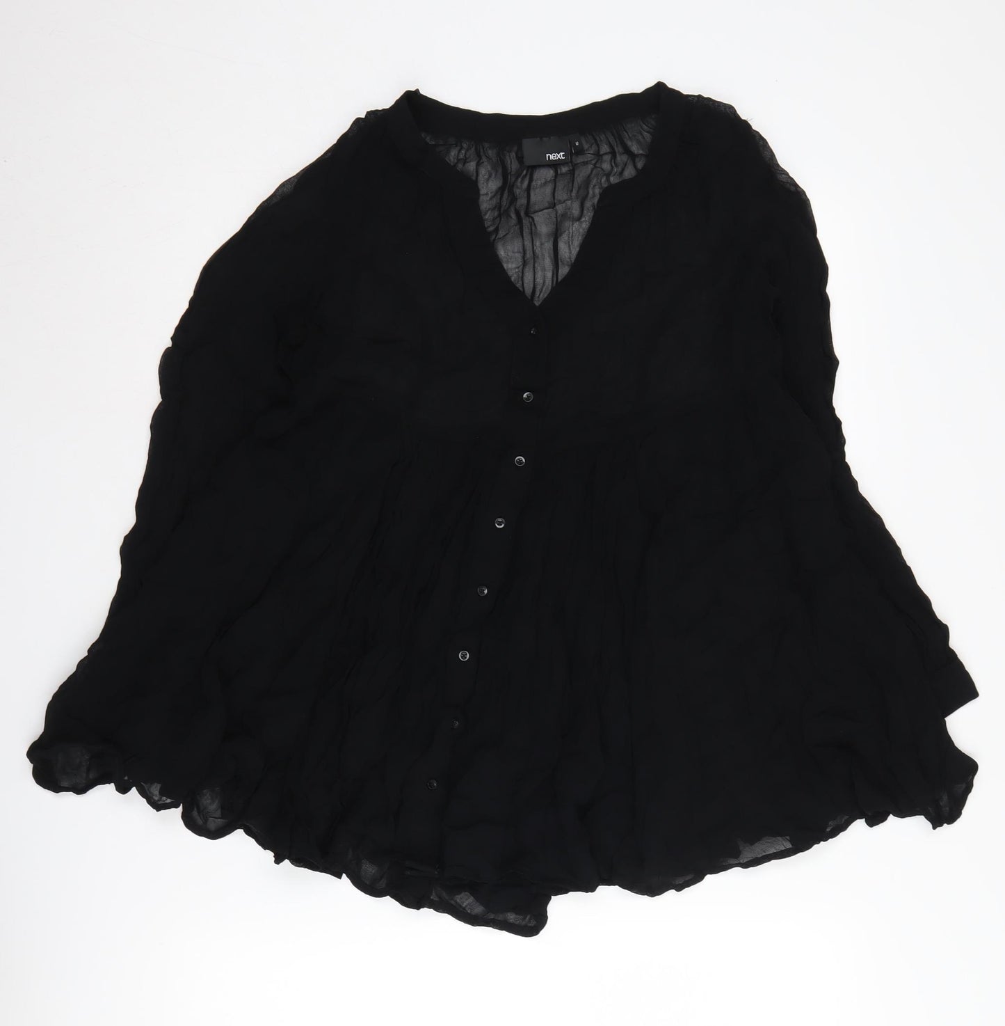 Next Women's Black Viscose Blouse Size 12 Casual