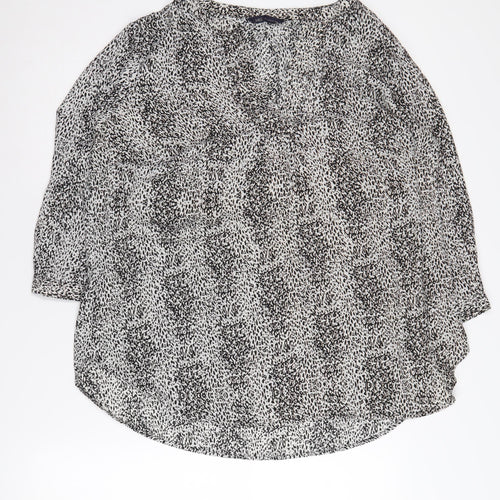 Marks and Spencer Women's Black Animal Print Blouse