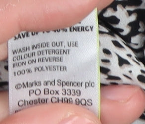 Marks and Spencer Women's Black Animal Print Blouse