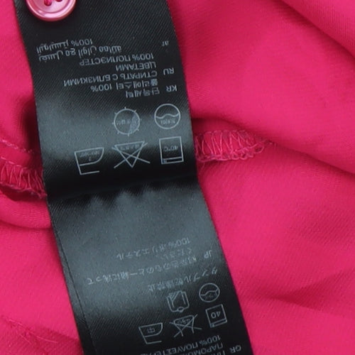 H&M Women's Pink Blouse 8 V-Neck 3/4 Sleeve