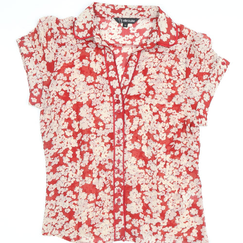 Ellie Louise Women's Red Floral Blouse - Size 12
