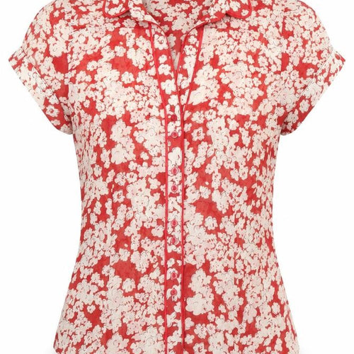 Ellie Louise Women's Red Floral Blouse - Size 12