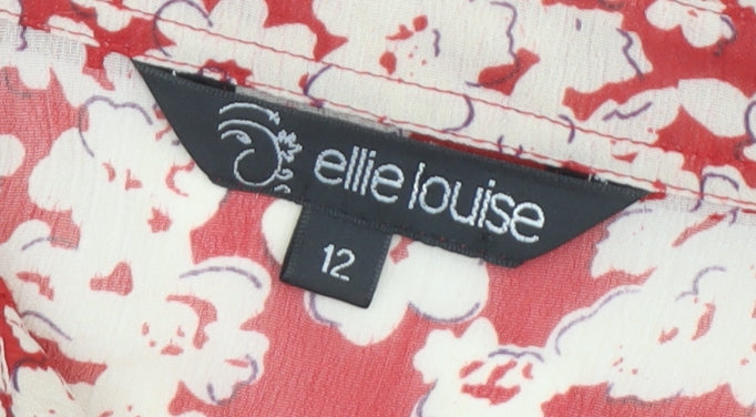 Ellie Louise Women's Red Floral Blouse - Size 12