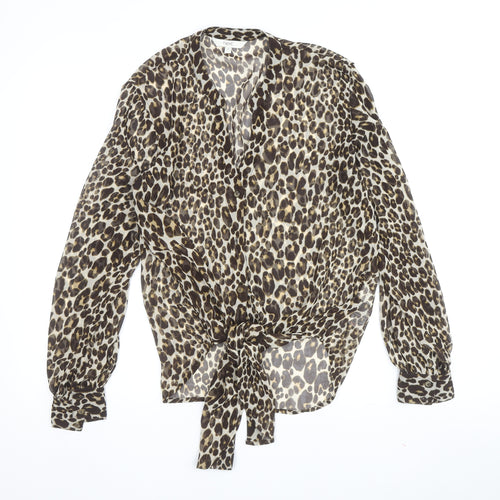 Next Women's Leopard Print Wrap Blouse Size 10