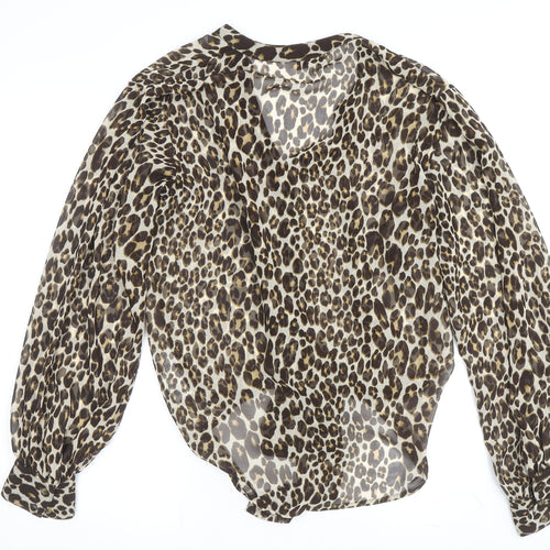 Next Women's Leopard Print Wrap Blouse Size 10