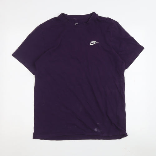 Nike Unisex Purple Crew Neck T-Shirt M Casual
