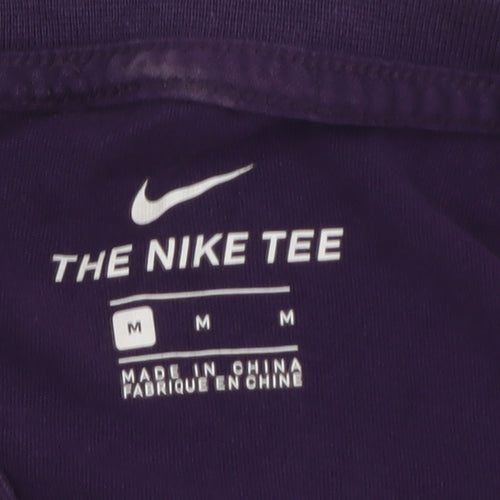Nike Unisex Purple Crew Neck T-Shirt M Casual