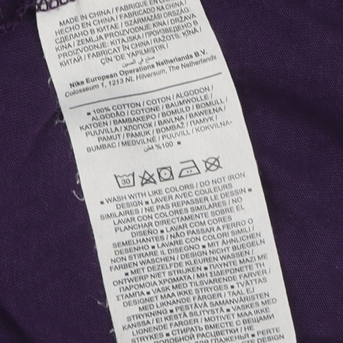 Nike Unisex Purple Crew Neck T-Shirt M Casual