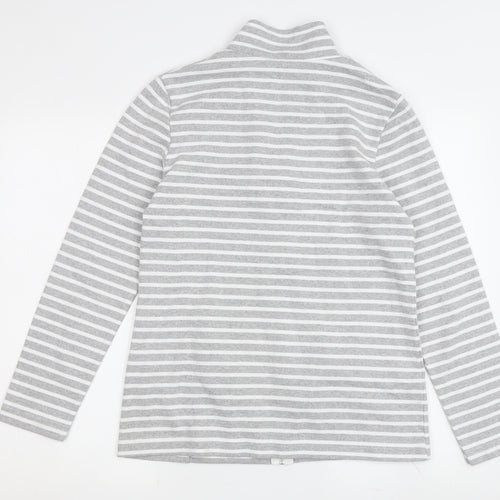 Afibel Women's Grey White Striped Jacket Size 10/12