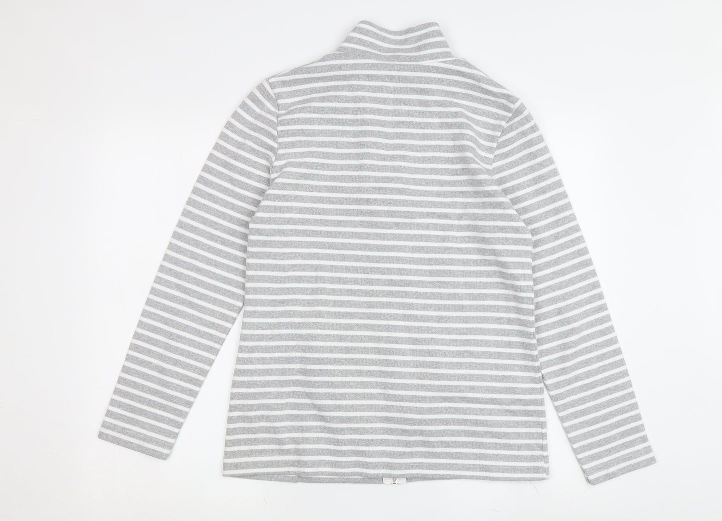 Afibel Women's Grey White Striped Jacket Size 10/12
