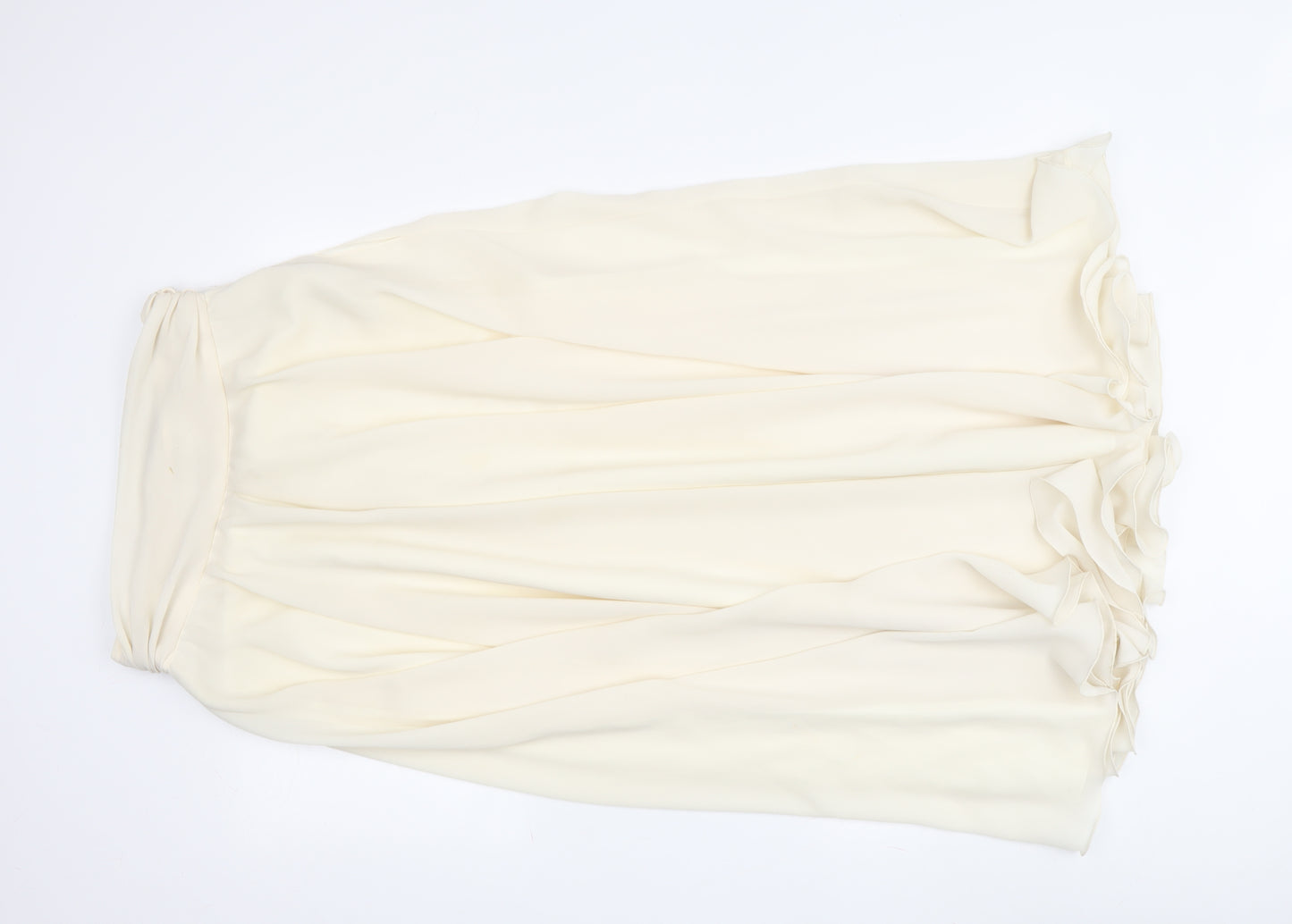 Frank Usher Women's Ivory A-Line Chiffon Midi Skirt Size 10