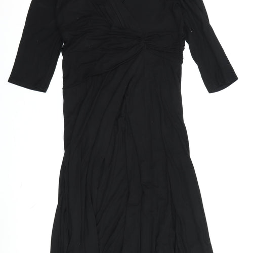 Phase Eight Black Viscose Dress Size 12 Women's