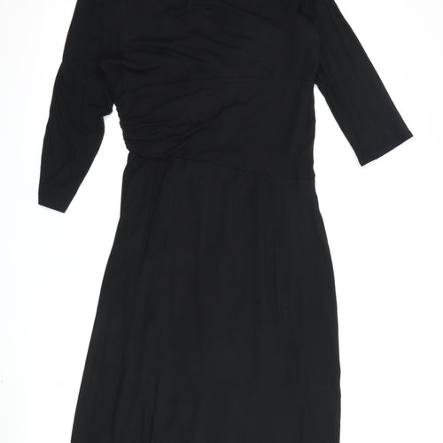 Phase Eight Black Viscose Dress Size 12 Women's