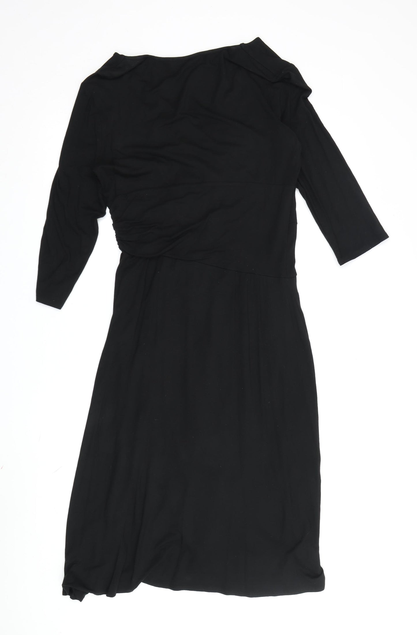 Phase Eight Black Viscose Dress Size 12 Women's