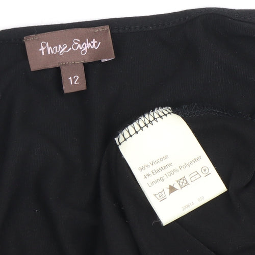 Phase Eight Black Viscose Dress Size 12 Women's