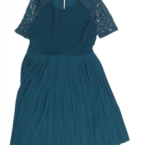 ASOS Women's Blue A-Line Lace Dress Size 8