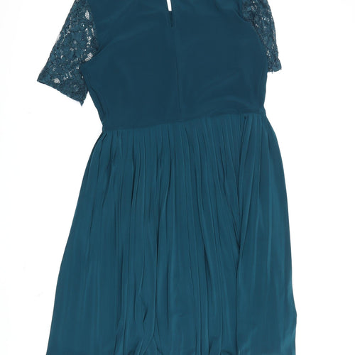 ASOS Women's Blue A-Line Lace Dress Size 8