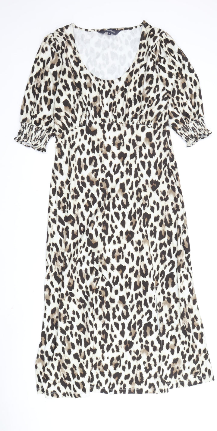 SOSANDAR Women's Animal Print Multicoloured Shift Dress Size 12