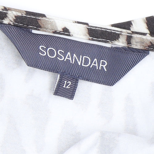 SOSANDAR Women's Animal Print Multicoloured Shift Dress Size 12