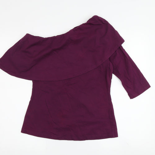 Miss Chase Women's Purple Off-Shoulder Blouse M