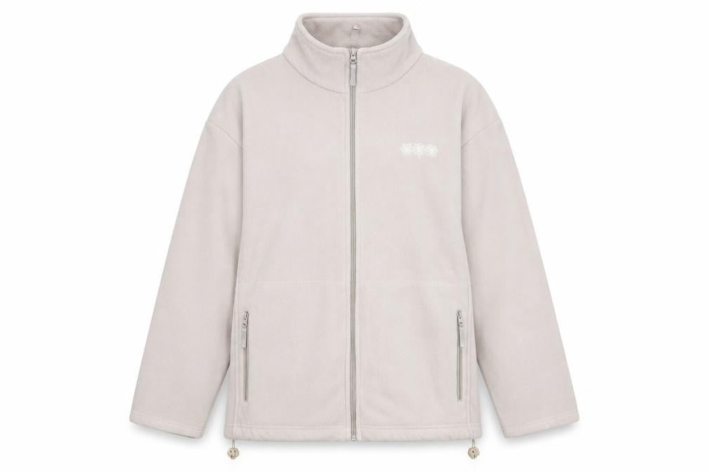 Daxon Women Beige Fleece Jacket M - Autumn Winter Casual