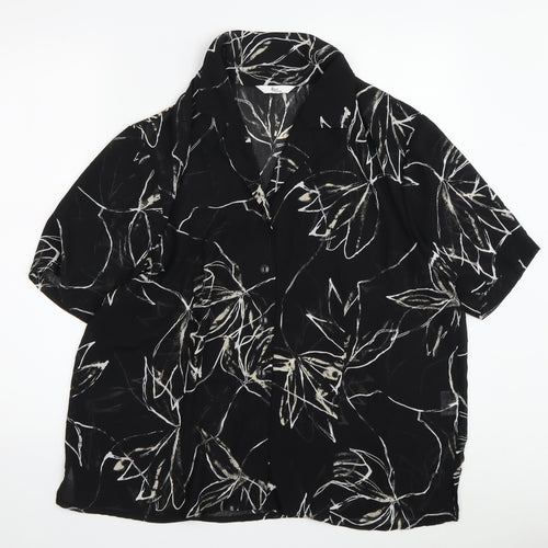 Klass Women's Black Floral Button-Up Shirt Size 16