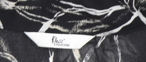 Klass Women's Black Floral Button-Up Shirt Size 16