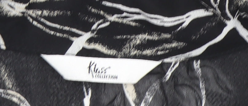 Klass Women's Black Floral Button-Up Shirt Size 16