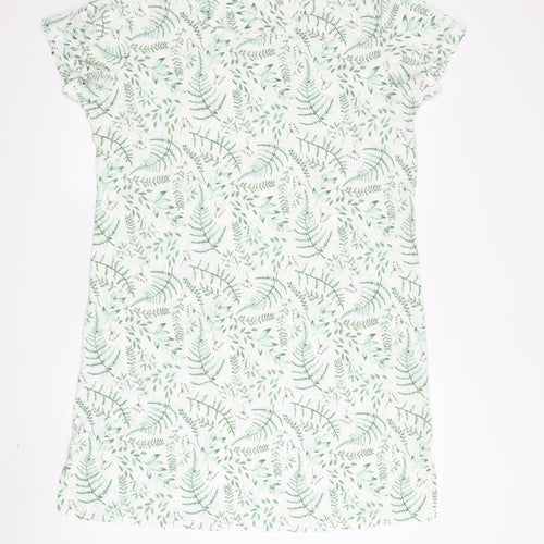Marks and Spencer Women's Green Floral T-Shirt Dress M