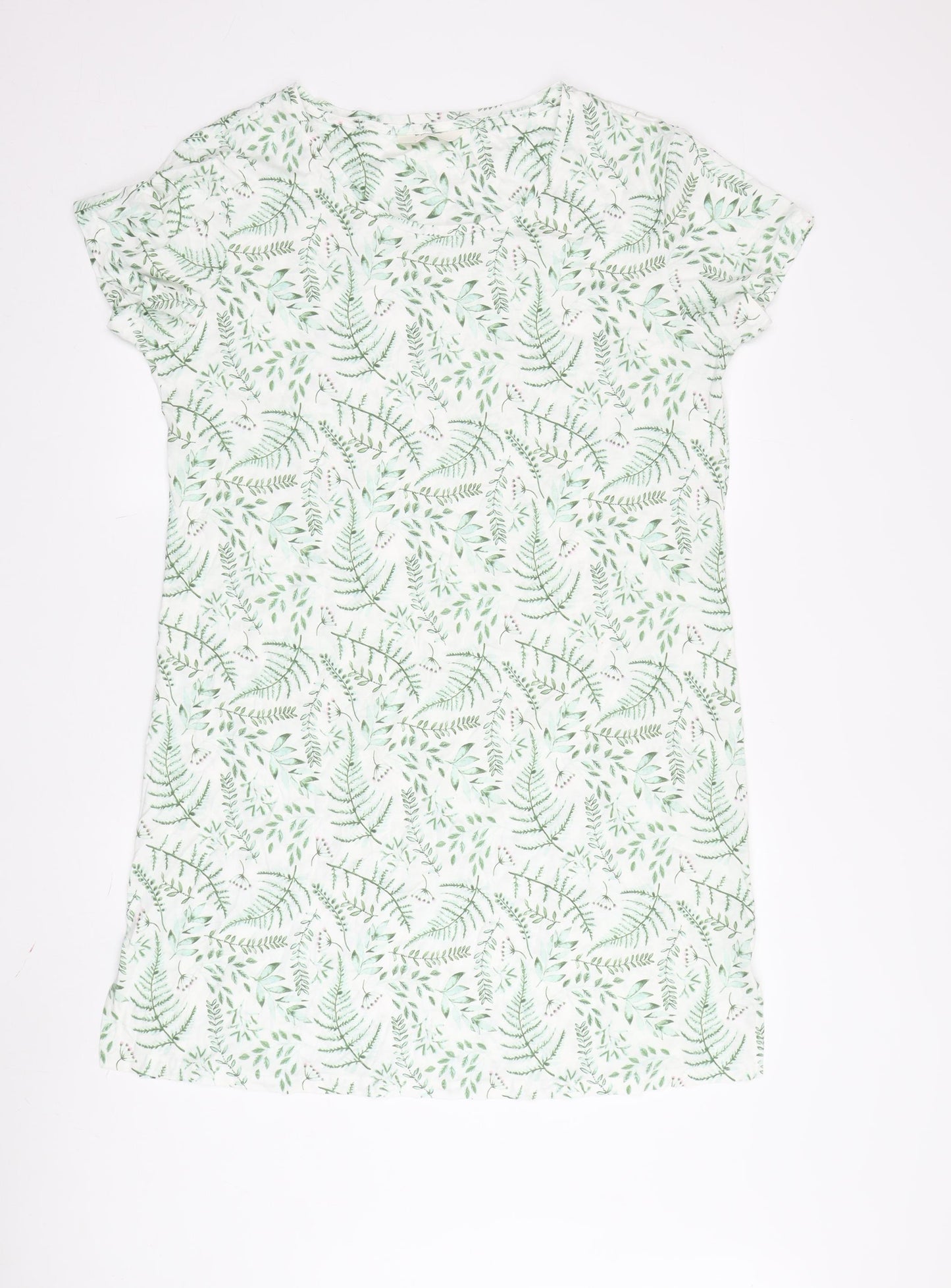 Marks and Spencer Women's Green Floral T-Shirt Dress M