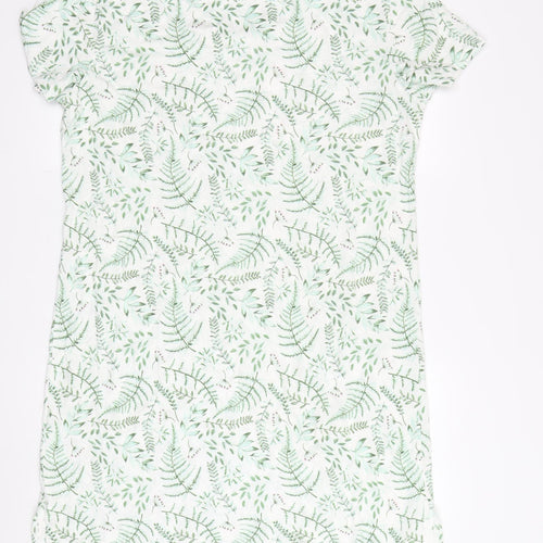 Marks and Spencer Women's Green Floral T-Shirt Dress M