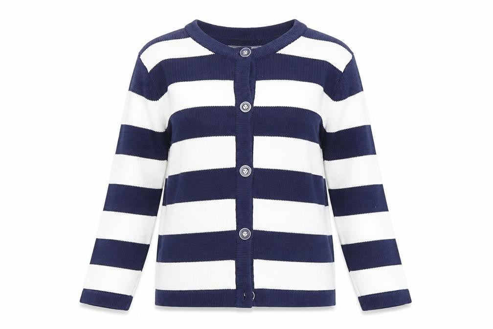 Front view of Jeanne Pierre Women's Striped Cardigan S Multicoloured