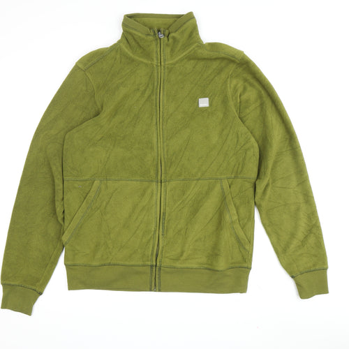 Bench Men's Green Fleece Jacket M Stand-Up Collar