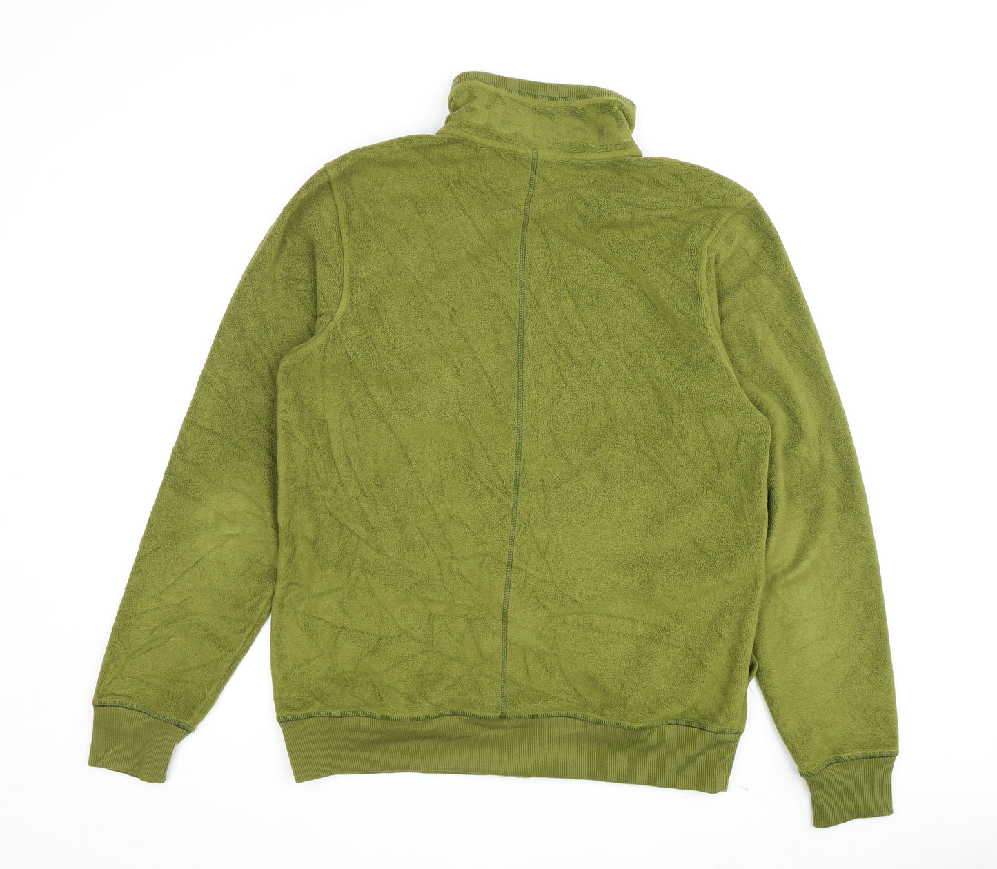 Bench Men's Green Fleece Jacket M Stand-Up Collar