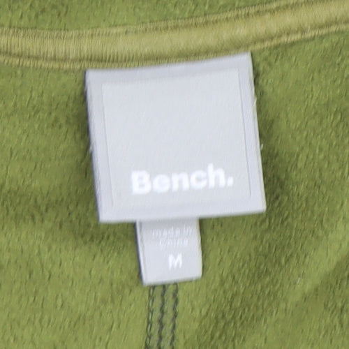 Bench Men's Green Fleece Jacket M Stand-Up Collar